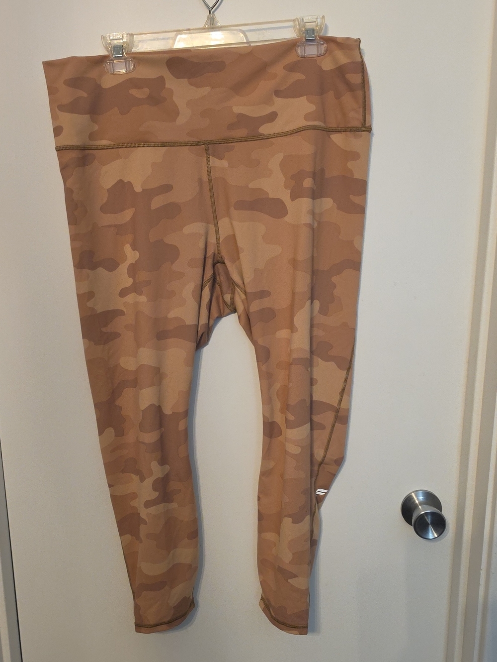 Fabletics Tan Camo High-Waist Joggers